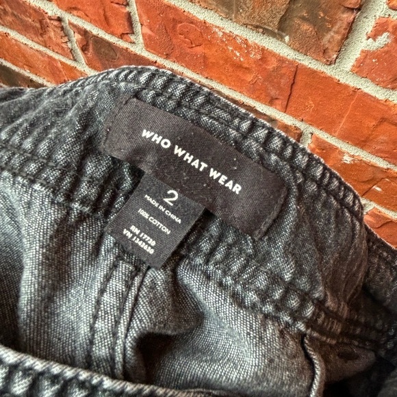 Who What Wear Womens 2 Black Stone Wash High Waist Barrel Jeans - Picture 5 of 8